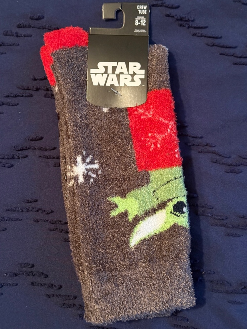 NWT Star Wars Fuzzy Socks with Grogu Motif